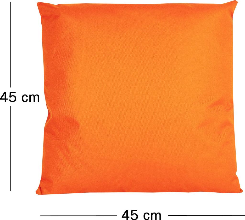 JACK 1x 45x45cm Outdoor Lounge Kissen Dekokissen inkl. Füllung Wasserabweisend Sitzkissen Garten Stuhl Lotus Effekt, Farbe:Orange