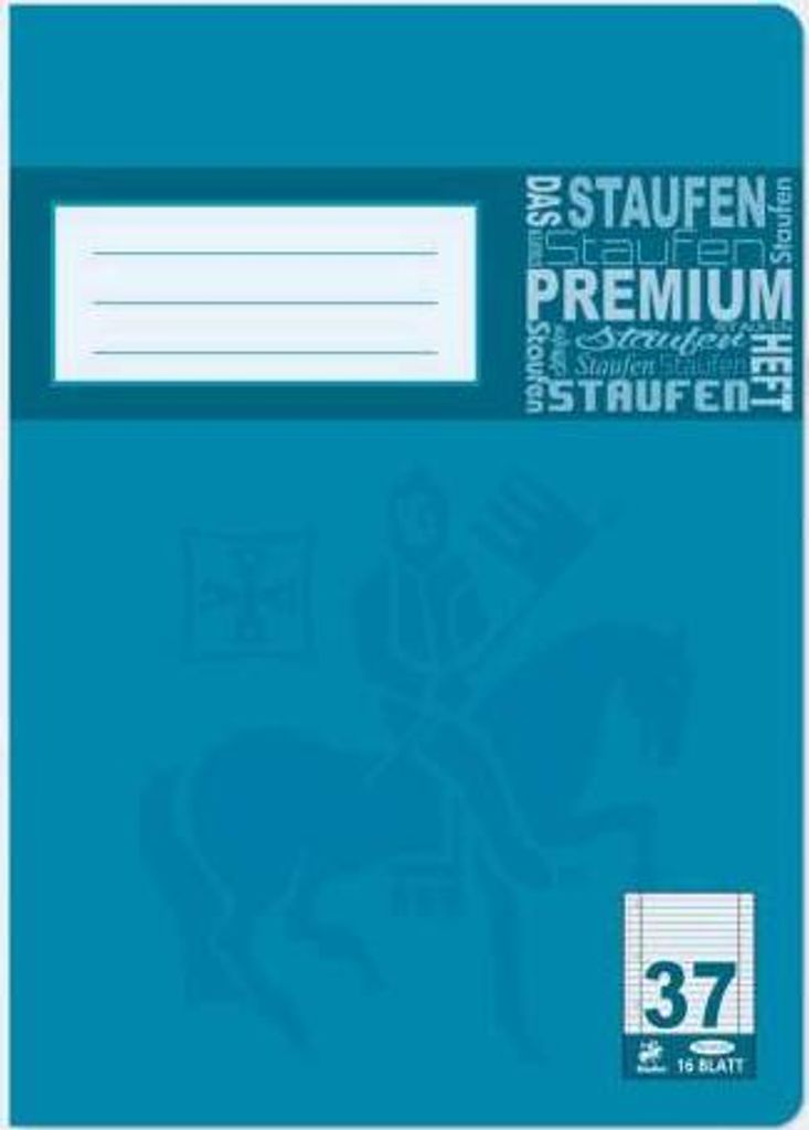 Staufen 734010337 Heft PREMIUM LIN 37 - A4, 16 Blatt, 90 g/qm, 9 mm PREMIUM LIN iert mit RandPREMIUM LIN ien, perforiert, gelocht