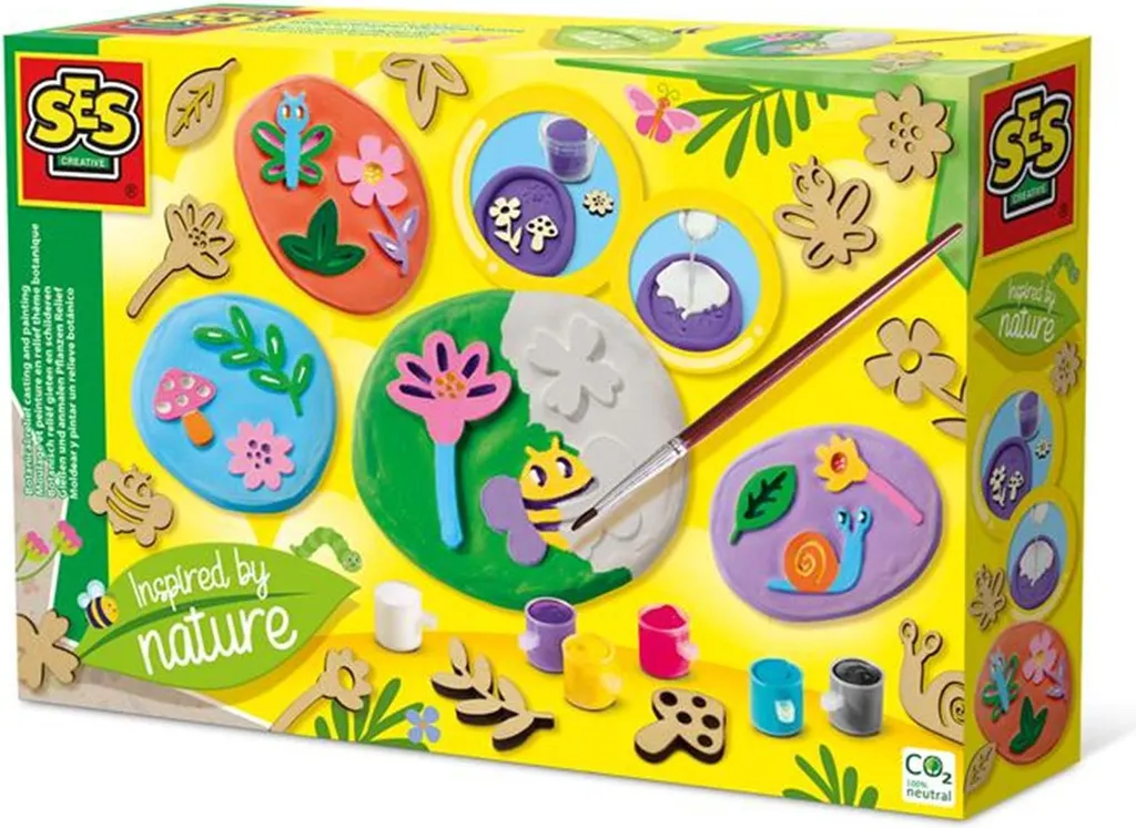 SES Creative 14036 Getti e Dipinti Botanica - Set Creativo Natura