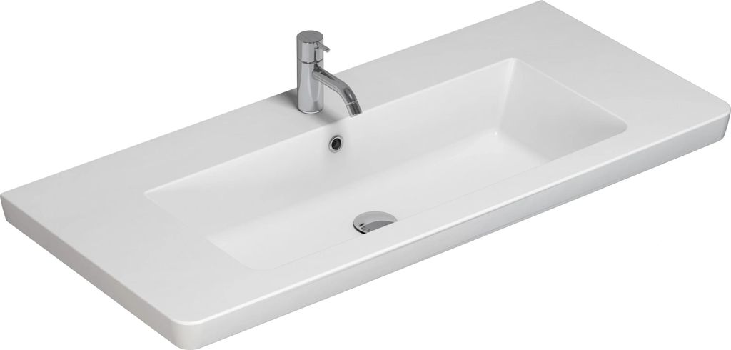 Danisani Waschtisch Larghetto, 102,7 cm, Porzellan, Weiß, 1 Stk.