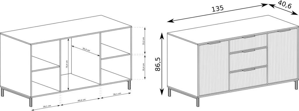 Commode combinée CORA pour chambre | Gain de place dressing - 2