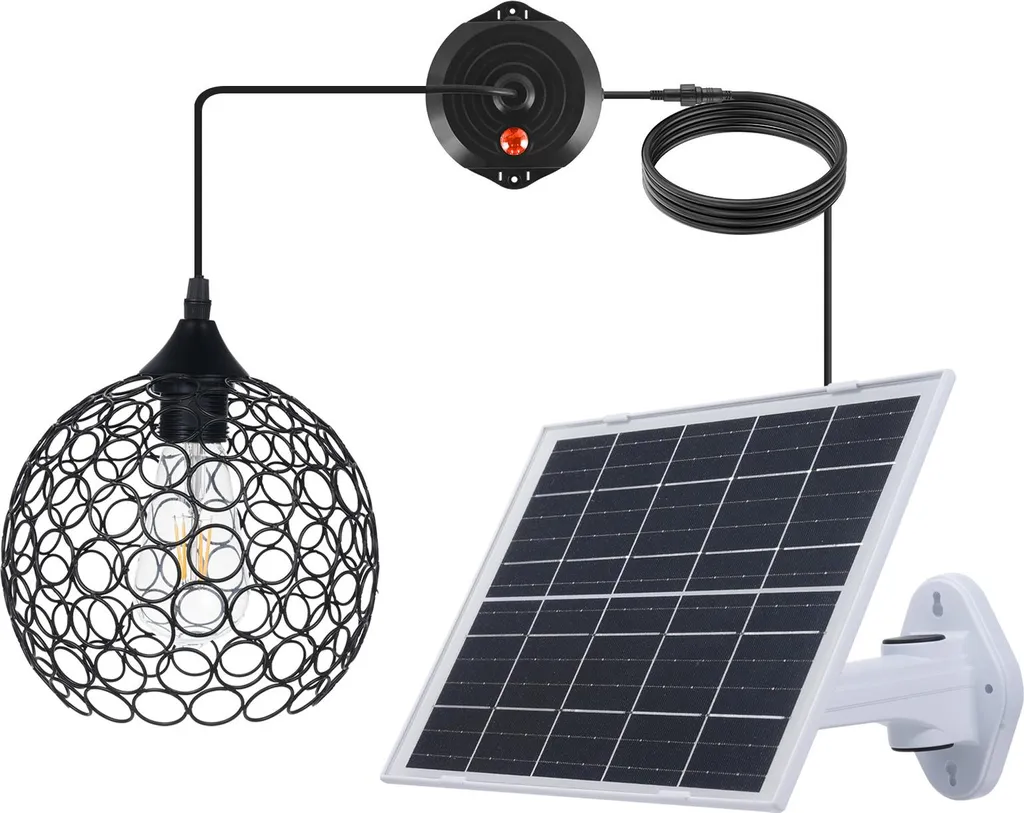 Suspension solaire ST64 dimmable avec abat-jour creux et minuteur noir