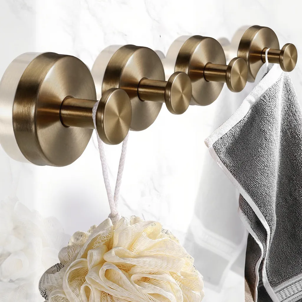 Crochets ventouse salle de bain sans perçage, inox or rose ultra-fort