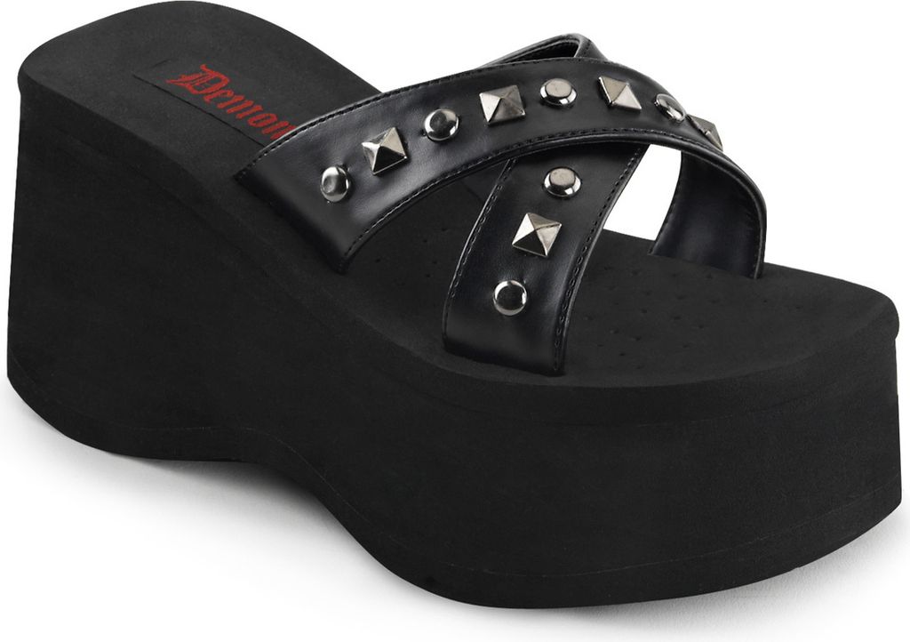 FUNN-29 Damen Slipper von DemoniaCult, Schwarz EU 38, US 8 Produktbild 