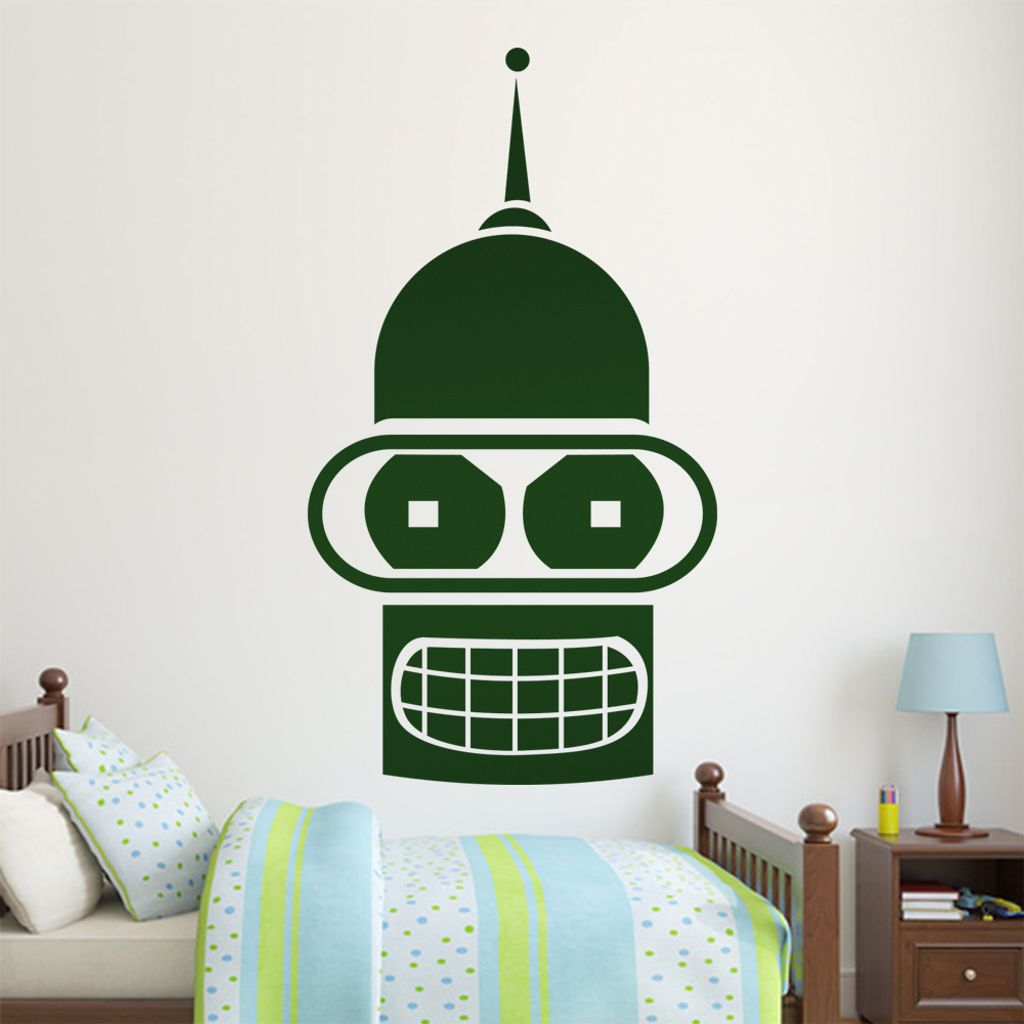 KIWISTAR Roboter Kopf - Metall Mond Weltall Wandtattoo in 6 Größen - Wandaufkleber Wall Sticker - Dekoration, Küche, Wohnzimmer, Schlafzimmer, B...