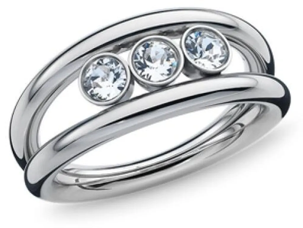 Bague Ajustable Ao Ojbsr02S-8 Argent Massif - Design Géométrique Pur