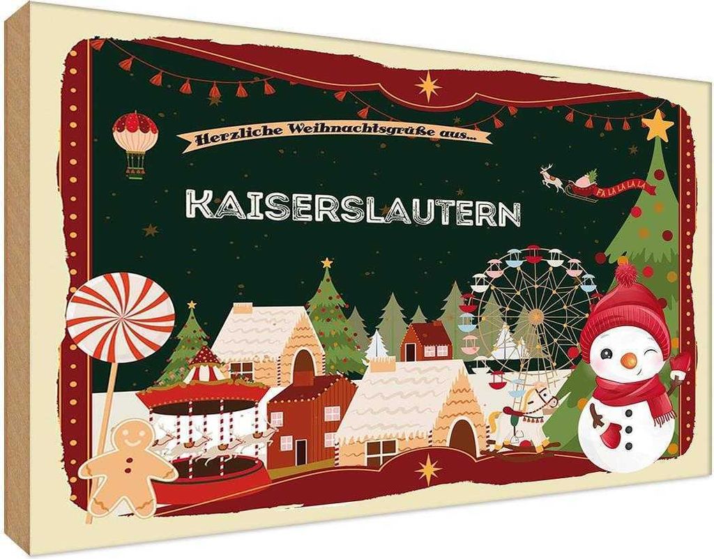 vianmo Holzschild 20x30 cm Weihnachten aus KAISERSLAUTERN