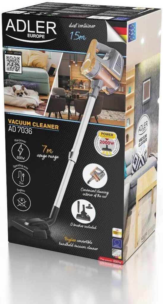 Ručný vysávač Adler AD 7036 Bezvreckový Čierna, Bronzová, Obrázok produktu 19