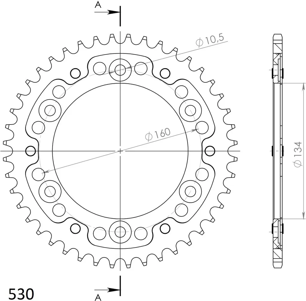 Optimisez votre kit chaîne avec la couronne orange 44 dents pas 530