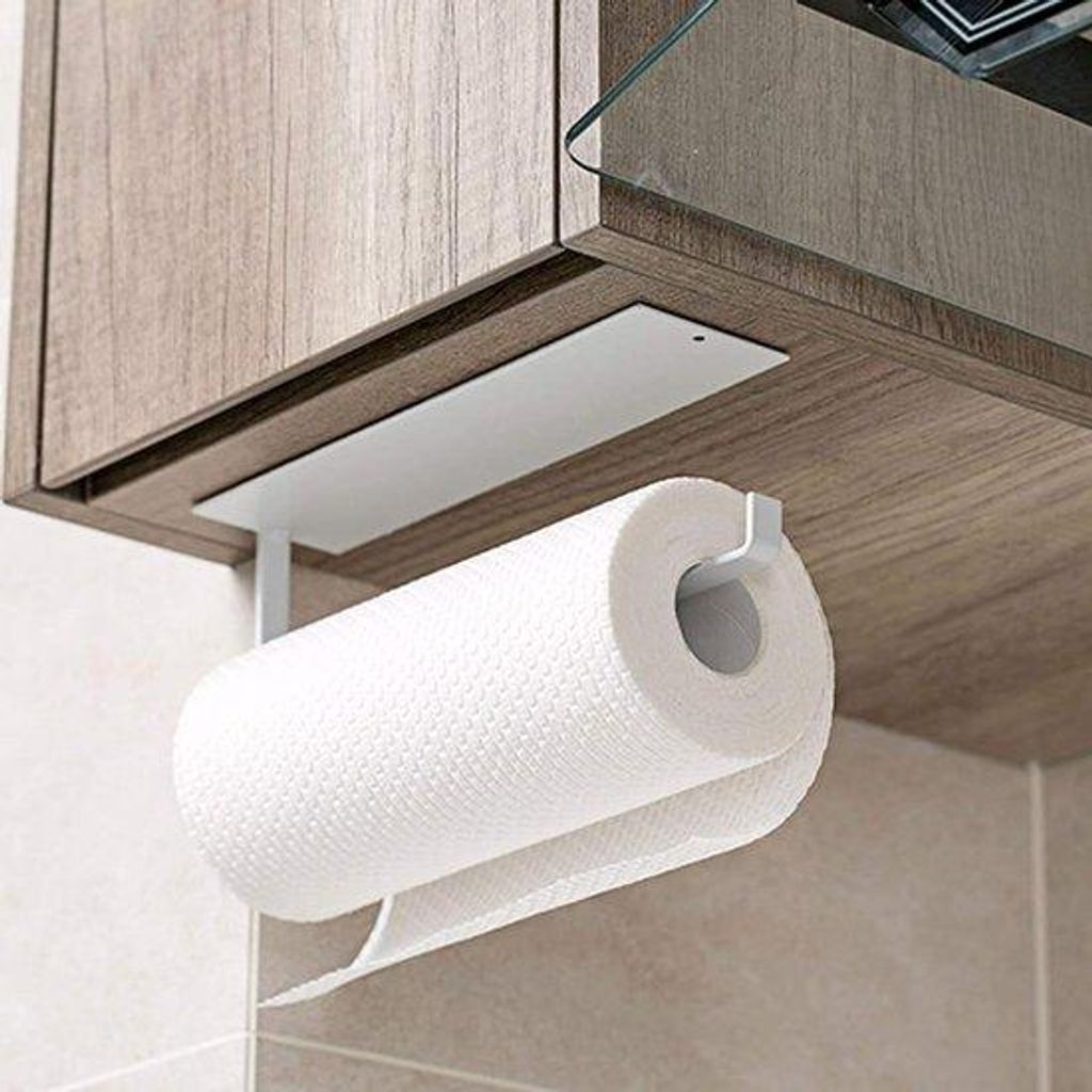 Wandmontierter Küchenpapierhalter weiß