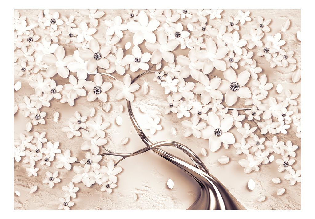 Vlies Fototapete Magnolien 450x315 cm Tapeten Wandtapete XXL Natur Baum Ornament gold b-C-0969-a-c