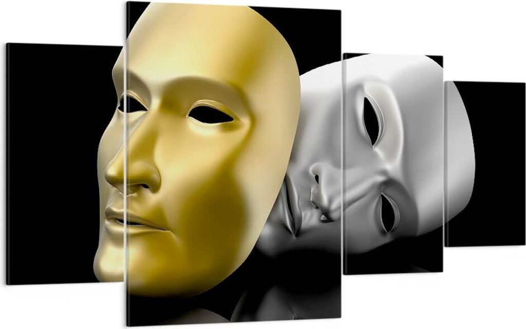 Bild auf Leinwand - Leinwandbild - Maske Theater Bühne Schauspieler - 160x90cm - Wand Bild - Wanddeko - Leinwanddruck - Bilder - Kunstdruck - Lein...