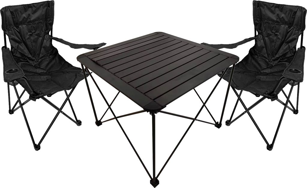 3teiliges Campingmöbel Set Campingtisch Campingstuhl L70xB70xH56cm