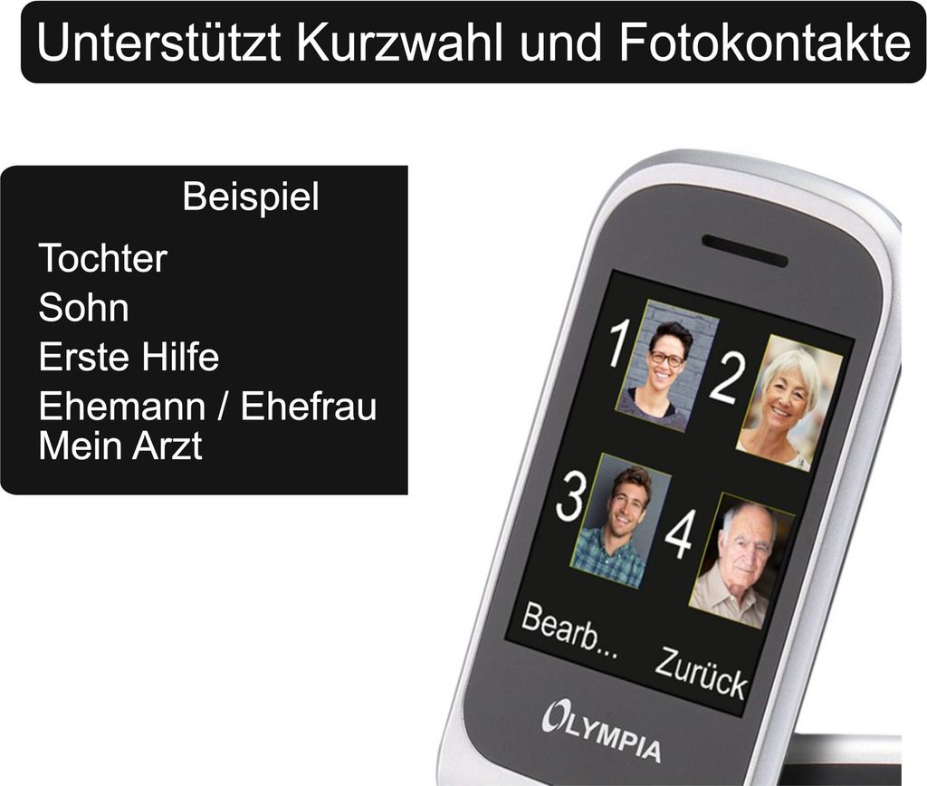 Olympia Mobiltelefon Janus schwarz         extragroße Produktbild 5