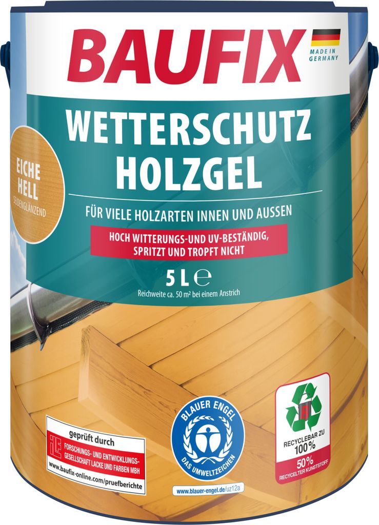 BAUFIX Wetterschutz-Holzgel eiche hell seidenglänzend, 5 Produktbild 