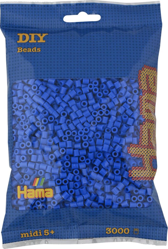 Hama Beutel mit 3000 Midi-Bügelperlen hellblau