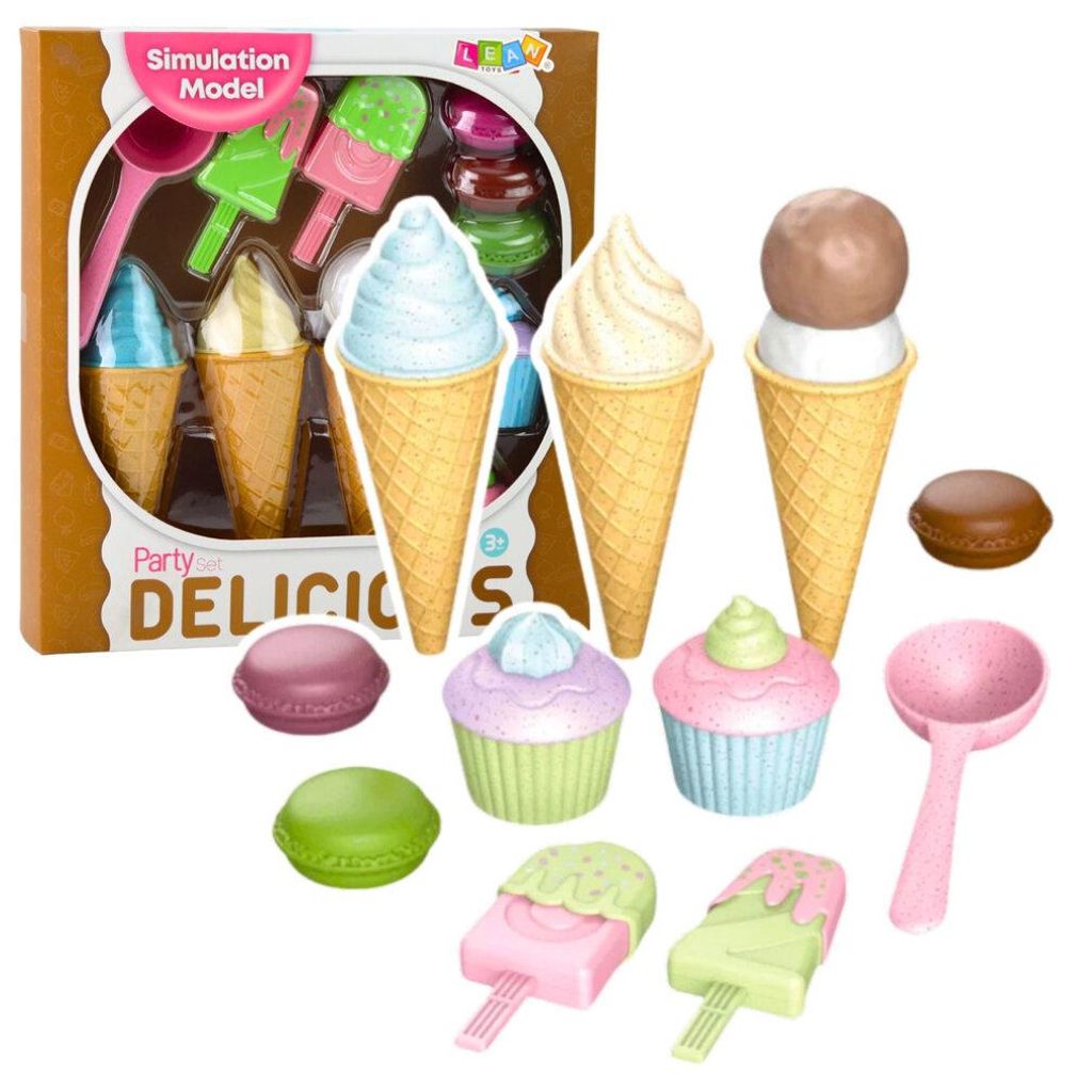 Lean Eiscreme- Und Süßigkeiten-Set Cupcakes Makronen Produktbild 
