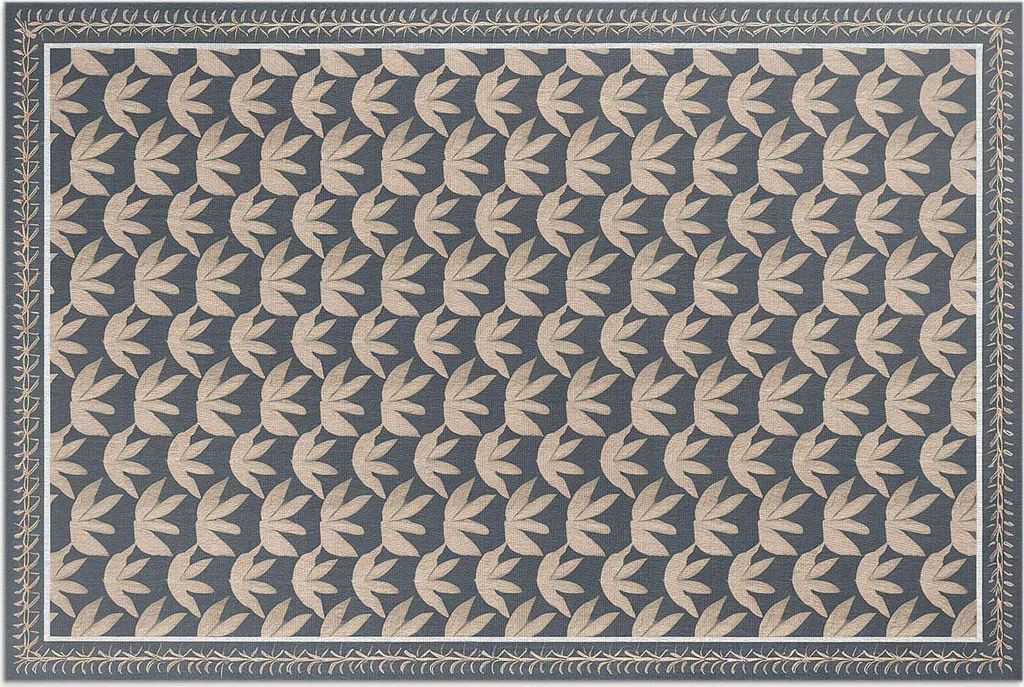 Sich wiederholendes Vintage-Pflanzenornament – Vinylteppich – 100x150 cm – Outdoor Teppich – Terrasse – Wetterfest – Modern
