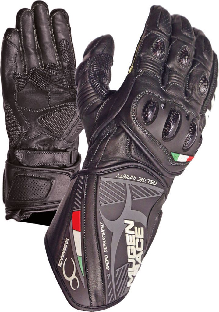 MUGENRACE Neptun Motorrad Handschuhe, schwarz, XL