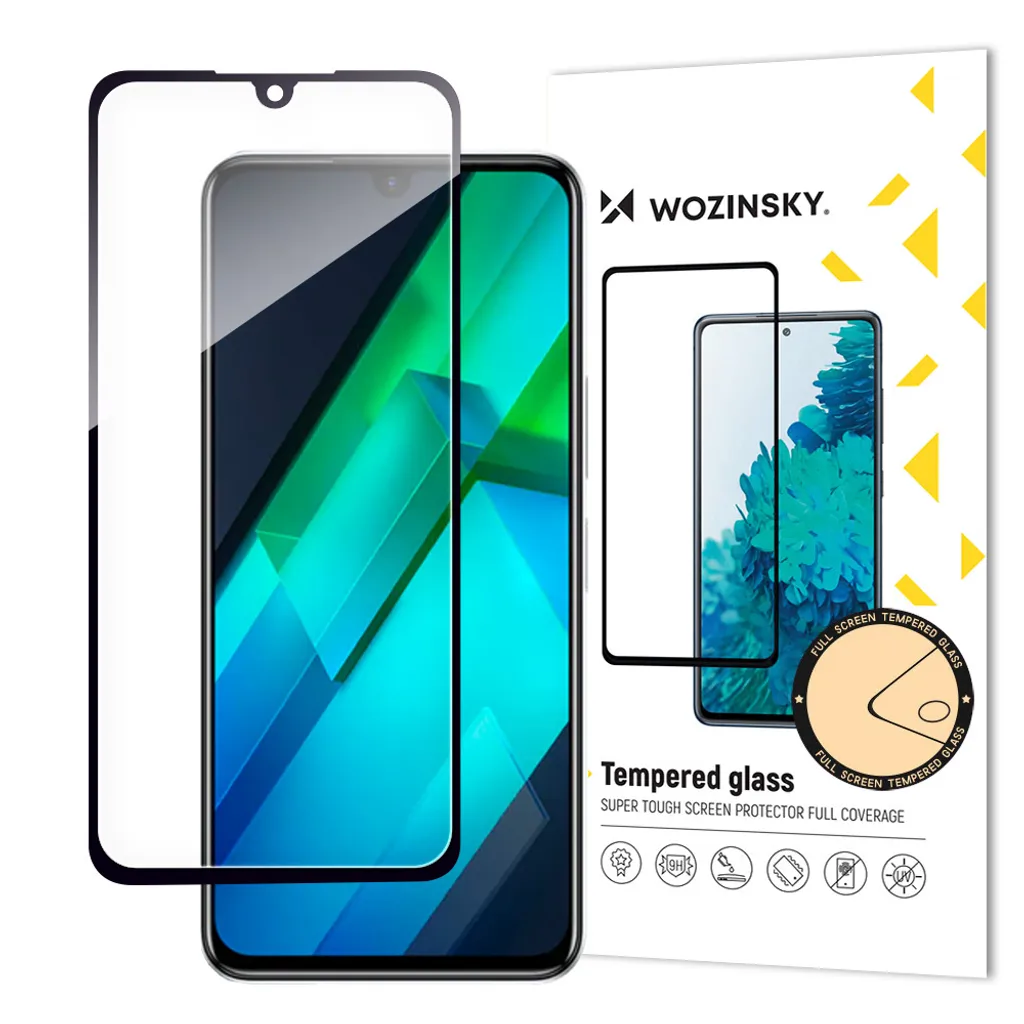 Wozinsky colla completa vetro temperato Infinix Note 12 G96 per l'intero schermo con telaio nero (caso amichevole)