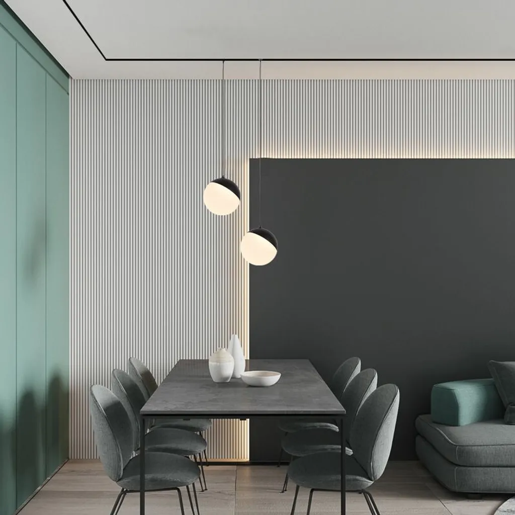 Suspension LED Magento Noire 7W Abigali - Design Longiligne 180cm