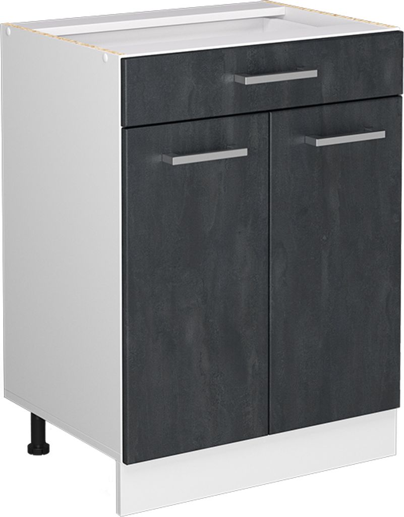 Küchenunterschrank Vicco R-Line Schwarz Beton 60 cm ohne Arbeitsplatte, Model 47618