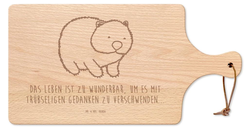 Mr. & Mrs. Panda Schneidebrett Wombat - Transparent - Geschenk, Motivation, Frühstücksbrettchen, Lustige Sprüche, Australien, holzschneidebrett,...
