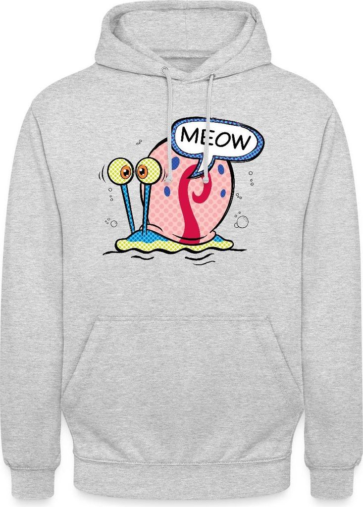 Spreadshirt SpongeBob Schwammkopf Gary Die Schnecke Uni Hoodie, S, Hellgrau meliert