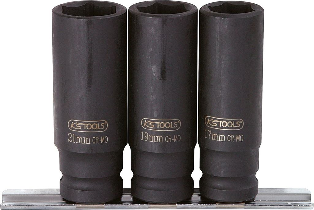 KS Tools 1/2 Sechskant-Kraft-Stecknuss-Satz, lang, 3-tlg