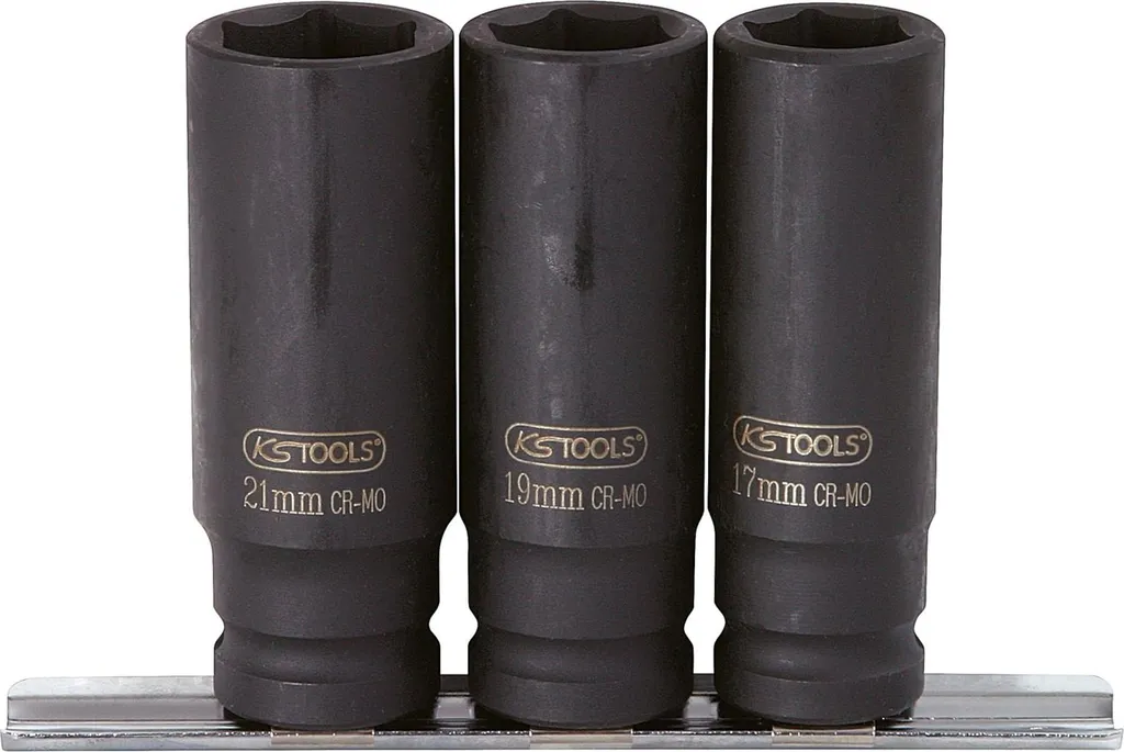 KS Tools Set di bussole esagonali da 1/2", lunghe, 3 pezzi