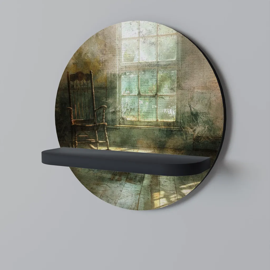 Étagère murale ronde noire en métal pour décoration intérieure moderne