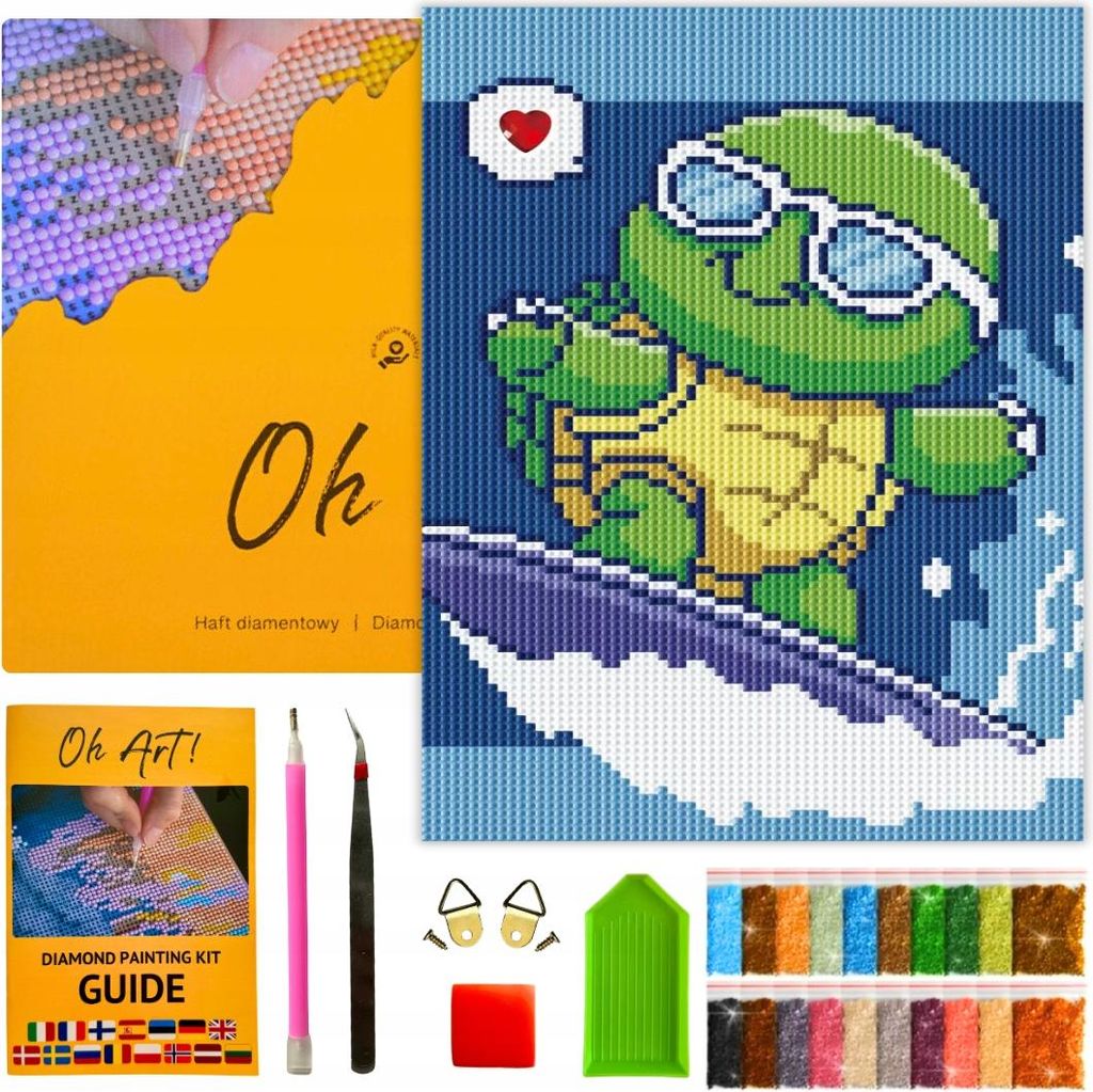 Oh Art! Diamantmosaik "Schildkröte", 20x30 cm