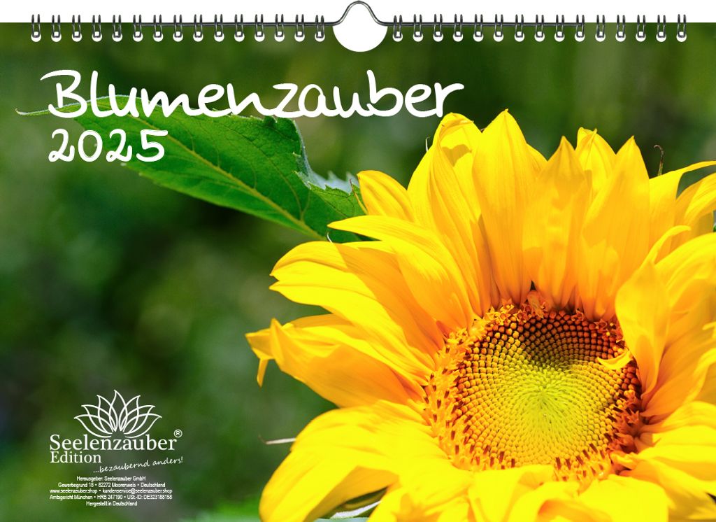 Blumenzauber DIN A4 Kalender für 2025 Blumen und Blüten - Seelenzauber