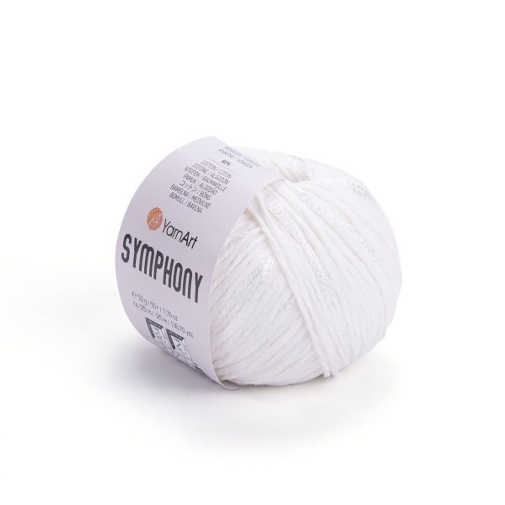 YarnArt Symphony Farbe 2101 Weiß – Weiches Acryl-Mohair Produktbild 