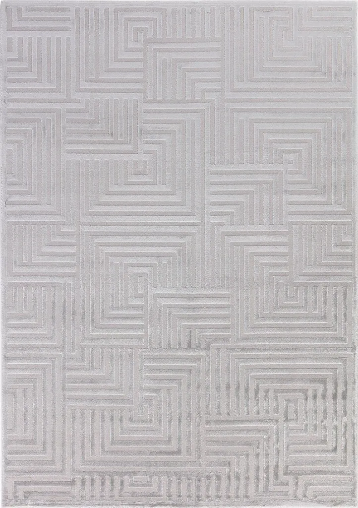 Tapis de Salon Rectangle 140x200 cm Gris Argent Sahara Zelora Chic