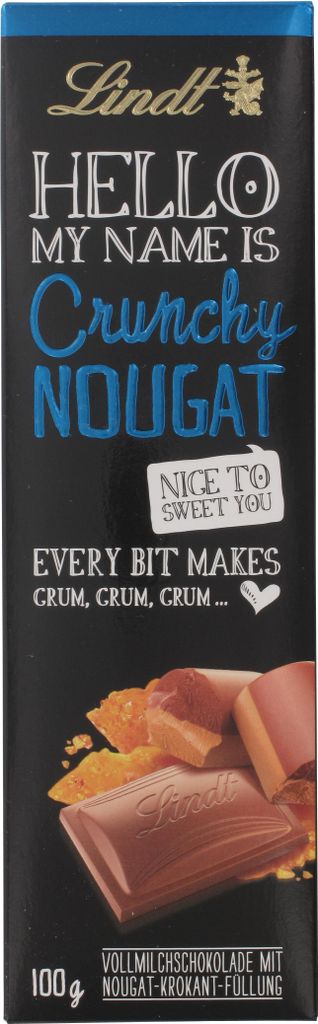 Lindt Hello Crunchy Nougat Vollmilch Tafel 100g Produktbild 
