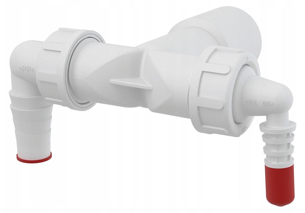 Alcadrain | Raccordo Doppio P156Z - DN40/DN32 - Rosso - Immagine del prodotto 