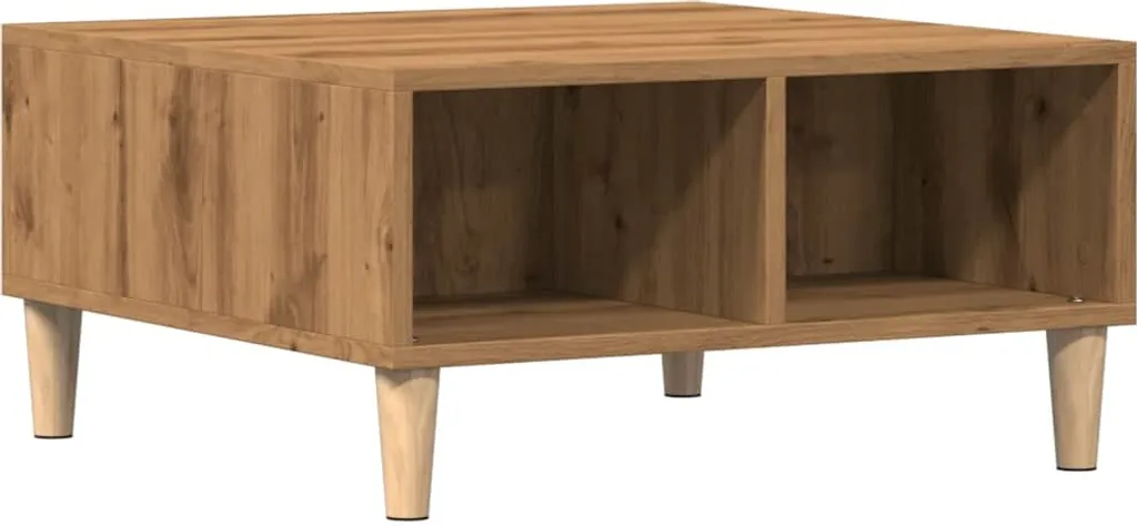 Tavolino Quadrato Rovere Artisan 60x60x30 cm | Resistente e Pratico