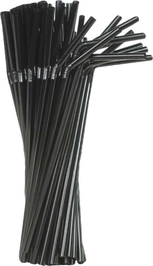 Cannucce di plastica spezzate riutilizzabili, NERO, 50 Immagine del prodotto 