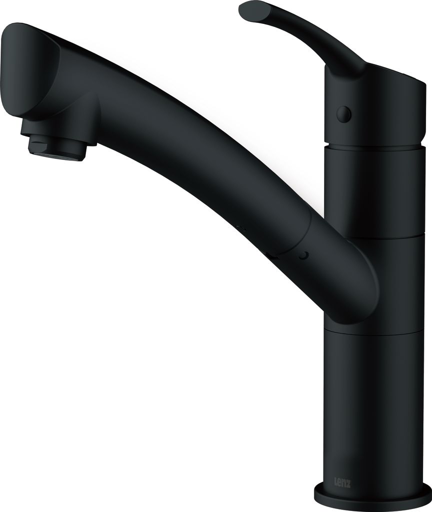 Lenz NEXO Küchenarmatur Schwarz-matt, Einhebelmischer mit herausziehbarer Handbrause, Keramikkartusche, Anti-Fingerabdruck, wassersparend 41130051