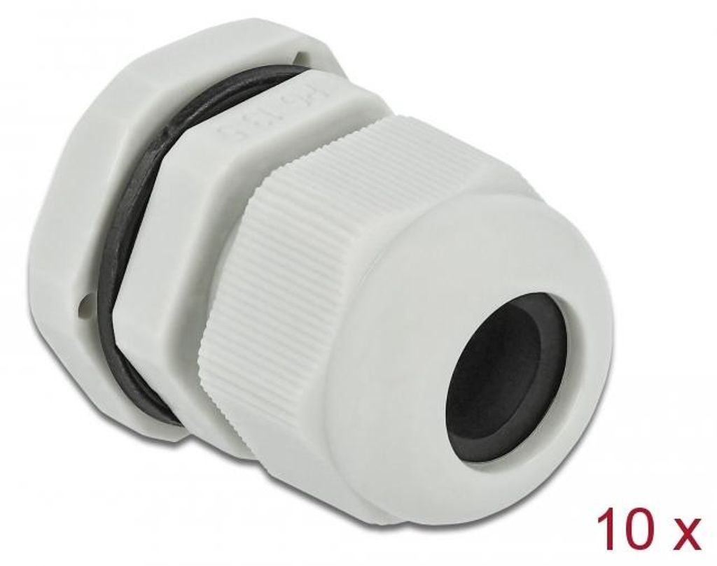 DeLOCK Kabelverschraubung PG13,5 10 Stück grau, Grau, Kunststoff, 10 Stück(e), PG13.5, 1,2 cm, IP68