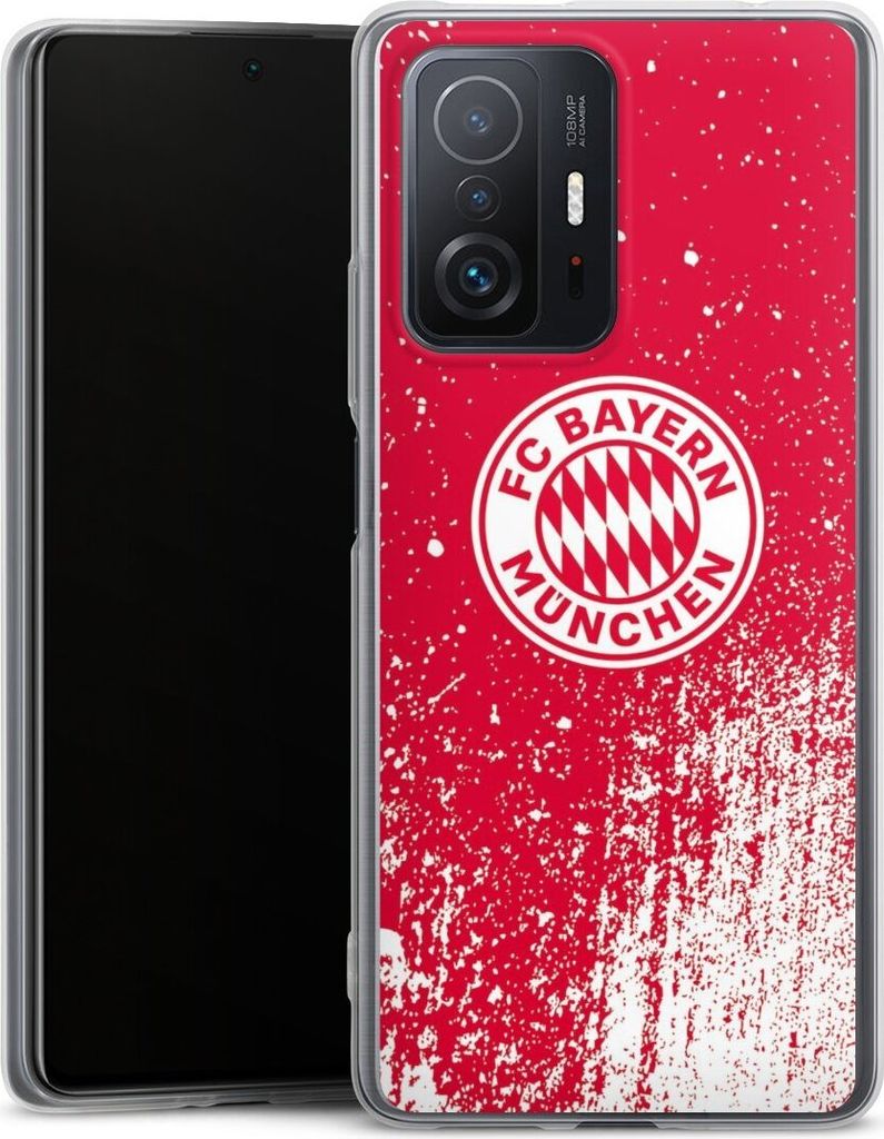DeinDesign Slim Hülle für Xiaomi 11T Pro 5G Silikon Case Ultra Dünn Handyhülle FC Bayern München FCB Offizielles Lizenzprodukt