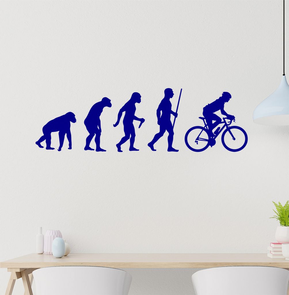 Rennrad Fahrrad Evolution Wandtattoo Wandaufkleber Wall Sticker - Dekoration, Küche, Wohnzimmer, Schlafzimmer, Badezimmer