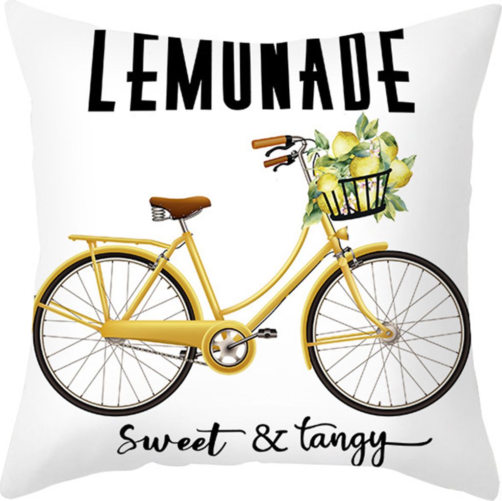 45x45 cm Zitronenorange -Druckwurf Kissenbezirk Kissenbezirk Home Sofa Bettdekoration-4#