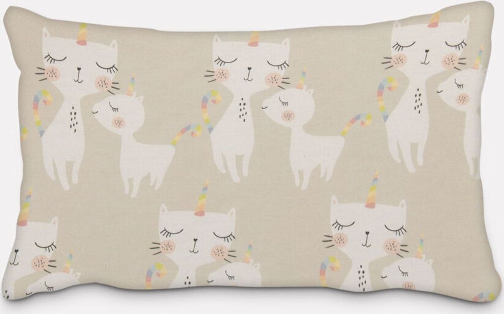 SCHÖNER LEBEN. Kissenhülle Katzen Caticorn beige pastell div. Größen Größe 30x50cm (HxB) 30x50cm (HxB) Größe