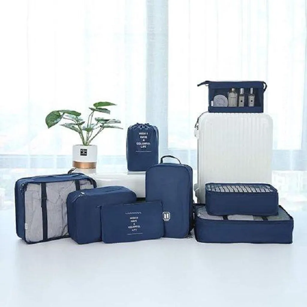 Organisateurs valise imperméables 8 pièces avec sac à chaussures noir