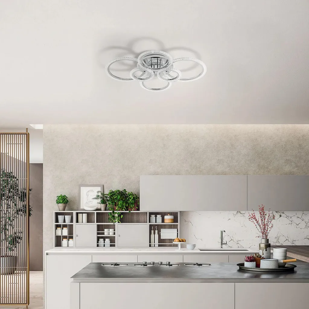 Luminaire Plafonnier LED de Surface Argent - Éclairage 92W Rond 220V