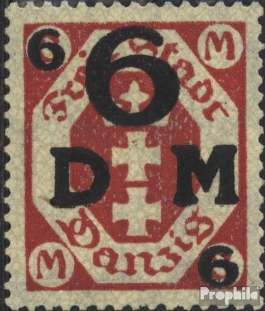 Briefmarken Danzig 1922 Mi D25b postfrisch Dienstmarke