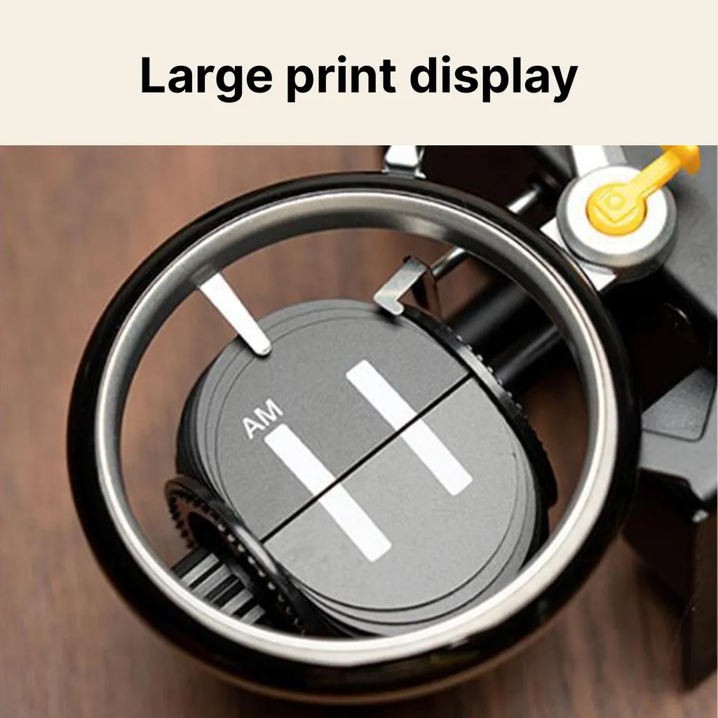 Horloge Flip Clock Vélo - Pendule Mécanique Vintage Noire en Métal