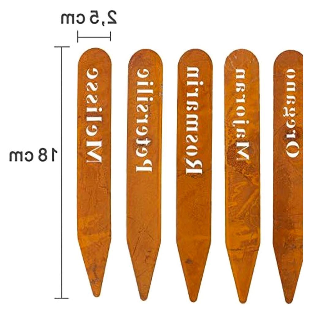 Kräuterstecker 9er Set Rost Pflanzstecker Pflanzschilder für Garten und Hochbeet, 9 Stück